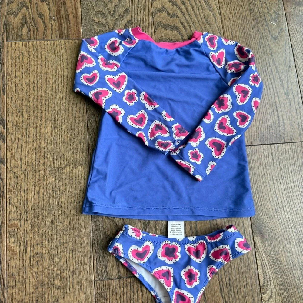 Sovereign Code Kids Rashguard Set - Blue and Pink Floral 18-24 months baby swim - Picture 3 of 8